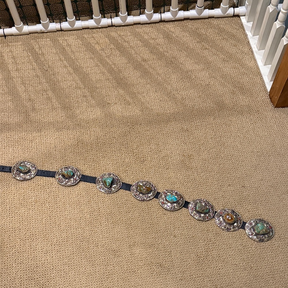 Silver and Turquoise Concho Belt